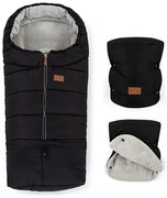 PETITE&MARS - Комплект детски чувал 3в1 JIBOT + ръкавици JASIE черен