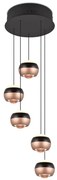 LED висящо осветително тяло с метален абажур ø 30 cm в черно-меден цвят Orbit - Trio Select