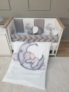 Babyhome Комплект за бебешко легло 60/120 см - слонче