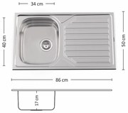 Leks POWER 86.1 SI Кухненска мивка за вграждане