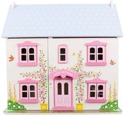 Bigjigs - Къща с обзавеждане и семейство - Къщичка с рози