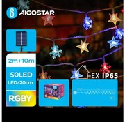 Aigostar - LED соларен коледен гирлянд 50 LED, 8 функции, 12м, IP65, цветен