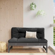 825732 vidaXL Среден диван, сив, 120x80 см, борово дърво масив