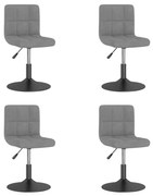 3087481 vidaXL Въртящи се трапезни столове, 4 бр, светлосиви, кадифе