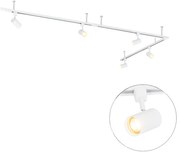 Модерна висяща релсова система за осветление с 5 прожектора, бяла, 1-фазна - Iconic Jeana