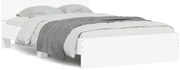 3207616 vidaXL Рамка за легло с табла и LED, бяла, 120x200 см
