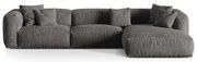 Сив кадифен модулен ъглов диван (десен ъгъл) Martina – Micadoni