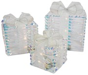 Комплект от 3 коледни дъгови подаръка с LED - Niji