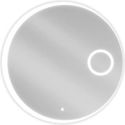 Mexen Ella осветено огледало за баня с козметично огледалце, кръгло 80 см, LED