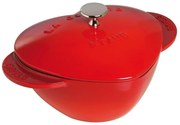 Чугунена тенджера във формата на сърце Staub 1100006, 20 см, 1.75 л, Индукция и фурна до 500C, Емайлно покритие, Червен