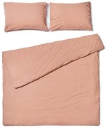 Естествено кафяво спално бельо за двойно легло от измит памук , 200 x 220 cm - Bonami Selection