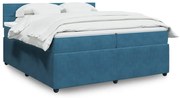 3287834 vidaXL Боксспринг легло с матрак, синьо, 200x200 см, кадифе