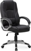 Офис стол Robie TopMebel от PU кожа в черен цвят 64x62x108/118cm