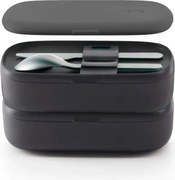 Комплект 2 бр кутии за храна Lekue On The Go 1010222, 2x500 мл, Включени прибори, Полипропилен, -20°C/+100°C, Черен