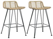 285232 vidaXL Бар столове, 2 бр, естествен ратан