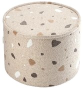 Светлокафяв детски пуф от букле и шенил Terrazzo – Wigiwama