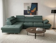 Ъглов диван Gelito-Тъмно Зелен-Ляв