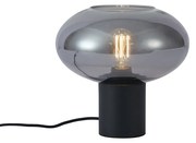 Дизайнерска настолна лампа черна с димно стъкло - Umbrella