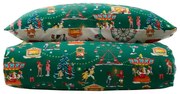 Зелено памучно спално бельо за детско креватче 120x150 cm Christmas Fairground – Belle &amp; Boo