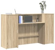 3324207 vidaXL Приемно бюро, дъб сонома, 180x50x103,5 см, инженерно дърво