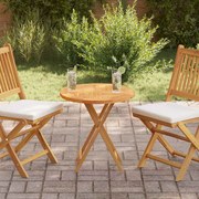 48984 vidaXL Плот за маса, тиково дърво масив, кръгъл, 2,5 см, 60 см