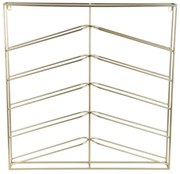 Стенен метален стелаж за вино в златист цвят брой бутилки 10 67x66x7,5 cm Cuadro – PT LIVING