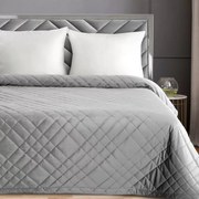 Елегантна кадифена покривка за легло с геометрични шевове - светлосиво Ширина: 200 см | Дължина: 220 см