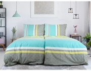 Сиво-тюркоазено единично крепирано спално бельо 140x200 cm Beautiful Spring – B.E.S.