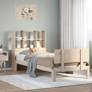 3322660 vidaXL Легло с рафтове за книги, без матрак, 90x200 см, бор масив