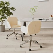 3103085 vidaXL Въртящи се трапезни столове, 2 бр, кремави, текстил