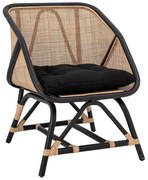 Черно и бежово кресло с плетка Loue - Bloomingville