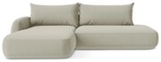 Бежов сгъваем ъглов диван (ляв ъгъл) Hale – Makamii
