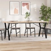 3282789 vidaXL Трапезна маса Y-образна рамка 200x100x75,5 см бор масив и стомана