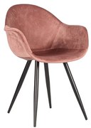 Светлорозови кадифени трапезни столове в комплект от 2 броя Forli - LABEL51