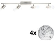 Eglo - LED точково осветително тяло MY CHOICE 4xE14/4W/230V хром/бяло/черно