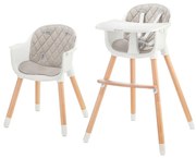 KINDERKRAFT - Детско столче за хранене 2v1 SIENNA бук/сив