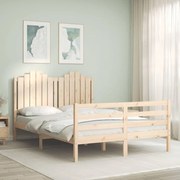 3194181 vidaXL Рамка за легло с табла, 140х200 см, масивно дърво