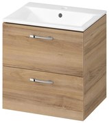 Cersanit S801-458 - Стенен шкаф за баня с мивка NIKO 50x40 см орех