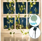 Aigostar - LED соларен гирлянд 70xLED/4x1м IP65 топла бяла евкалипт