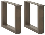 4013135 vidaXL Крака за масичка за кафе, U-образни, 2 бр., естествена стомана, 40 x (30-31) см, стомана
