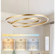 Brilagi-LED Полилей с димер на кабел TWISTER LED/105W/230V диам. 100 cm златист + дистанционно управление