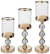 КОМПЛЕКТ ОТ 3 ЗЛАТНИ СВЕЩНИЦИ