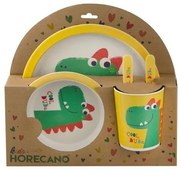 Horecano - Детски сервиз за хранене от 5 части с кръгла чиния "ДИНОЗАВЪР" KIDS-ECO-FRIENDLY-(006-4)