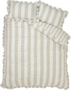 Бежово единично спално бельо 135x200 cm Seersucker Frill Stripe – Catherine Lansfield