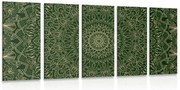 картини от 5 части – Детайлна декоративна Мандала в зелено