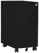 335984 vidaXL Мобилен офис шкаф, черен, 30x45x59 см, стомана