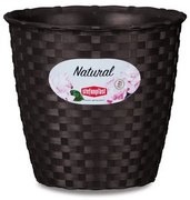 Stefanplast - Кръгла кашпа Natural Line 24 см - мока