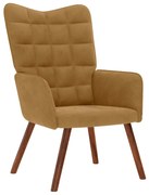 4016818 vidaXL Релакс стол, кафяв, кадифе