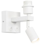 Модерна стенна лампа бяла с лампа за четене - Brescia