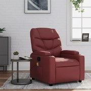 372476 vidaXL Масажен наклоняем стол, виненочервен, изкуствена кожа